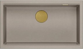 Chiuveta compozit sub blat Quadron Logan 110 bej - auriu 76x44 cm