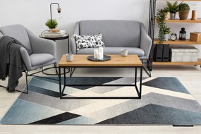 Covor ALTER Wild Geometric albastru / gri