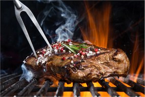 Tablou cu steac pe grill (90x60 cm)