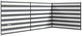 Outsunny Paravan de Plajă Pliabil din Poliester 540x150 cm Gri | Aosom Romania