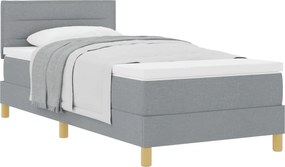 vidaXL Pat cu arcuri cu saltea Gri deschis 80 x 200 cm țesătură