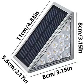 Set de iluminat solar pentru scări - LED alb - 6 bucăți