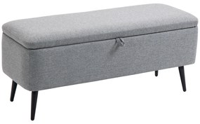 HOMCOM Banca de Depozitare Acoperita cu Tesatura cu Efect de Catifea, Banca de Pat Captusita, 101x38.5x44.5 cm, Gri