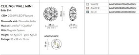 Aplica perete sau tavan design unicat realizata manual La Vie Mini Amber