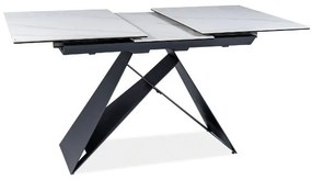 Masa extensibila Westin SC JASPER alb/negru mat L120-160 cm