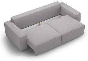 Canapea gri deschis extensibilă cu tapițerie din țesătură bouclé 247 cm Jodie – Micadoni Home