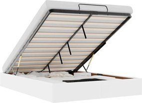vidaXL Cadru de pat otoman fără saltea Alb 140x190cm piele artificială