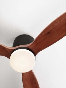 Lustra LED cu Ventilator si telecomanda ALOA negru/dark wood