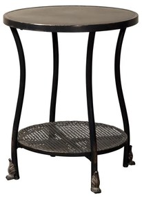 Masuta laterala, din metal, cu aspect vintage, Henri