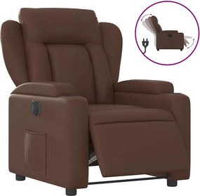 vidaXL Fotoliu rabatabil electric, maro, piele ecologică