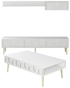 Set mobilier living Lyantela (alb + Auriu). 1107136