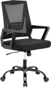 Scaun birou YUKI, negru, stofa/plasa, 56x58x96/102 cm