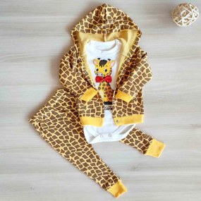 Compleu bebelusi 3 piese girafa bumbac 0-9 luni