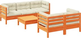 vidaXL Set mobilier de grădină cu perne, 6 piese, lemn masiv de pin