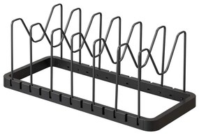 Suport reglabil pentru oale și capace YAMAZAKI Tower, negru