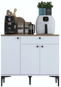 Comodă Jette 94 (nuc + alb). 1127421
