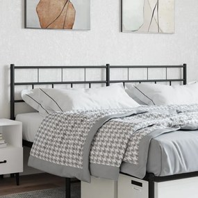 vidaXL Tăblie de pat metalică, negru, 160 cm