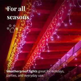 Perdea LED RGB de Crăciun de exterior 190xLED 5 m IP44 Wi-Fi Twinkly TWI190STP-TEU