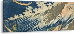 Tablou - Katsushika Hokusai, Fishing Boats at Choshi in Shimosa (Soshu Choshi) , reproducere (120x50 cm)