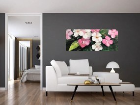 Tablou - Flori roz și albe (120x50 cm)