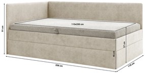 Pat matrimonial 110 cm Optoman (hnedogri) (cu somieră și saltea) (cu sp. depozitare). 1098578