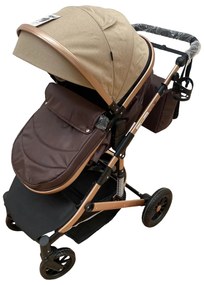 Carucior 2 in 1 pentru copii, cu maner reversibil si suspensii, 0-36 luni - CPC-31-crem