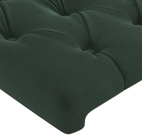 Tablie de pat cu LED, verde inchis, 203x16x78 88 cm, catifea 1, Verde inchis, 203 x 16 x 78 88 cm