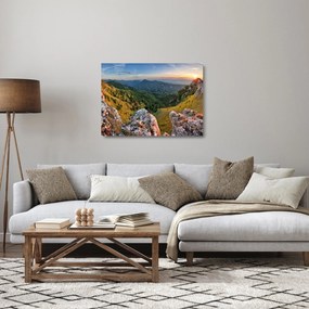 Tablou pe sticlă - Peisaj montan (70x50 cm)