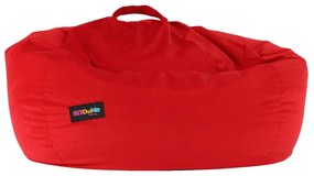 Fotoliu tip sac, material textil rosu, TRIKALO