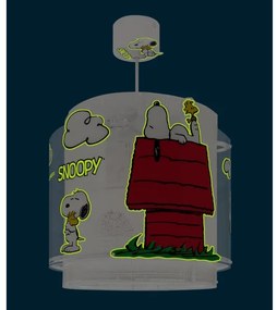 Dalber 76302 - Lustră pentru copii SNOOPY 1xE27/15W/230V alb/roșu