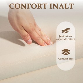 HOMCOM Bancă de Depozitare cu Șezut Tapițat și Picioare Lăcuite Aurii, 100x40x42 cm, Gri | Aosom Romania