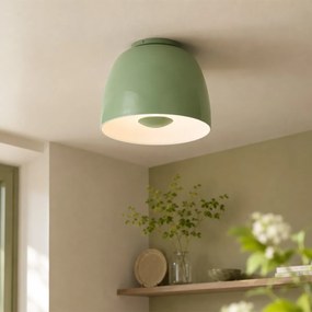 Plafonieră retro verde cu interior alb - Vera