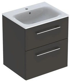 Dulap pentru lavoar 64x59x48 cm, cu lavoar, 2 sertare, lava mat Gri inchis