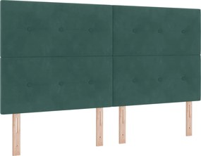 vidaXL Tăblie LED cu benzi LED Manual Verde 180 cm Catifea