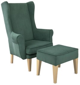 Set: Fotoliu Wingback + Taburet Wingback