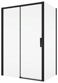 Cabina dus negru mat 140x80 cm, usa culisanta, grosime sticla 6 mm, tratament anticalcar, Ronal Divera