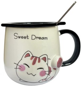 Cana pisica 3D Sweet Dream 350ml, Cu capac