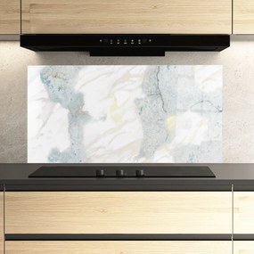 Panou Sticla Bucatarie, 60x150cm, Protectie aragaz, Antistropi, Termorezistent, Abstracte, Marble, Light Blue Gold