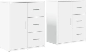 vidaXL Dulapuri, 2c., alb, 60x31x70 cm, lemn prelucrat