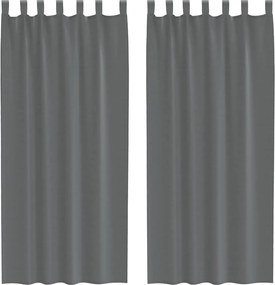 vidaXL Perdele voal cu bucle 2 buc Gri închis 140x245 cm