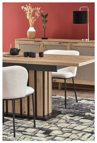 Masă de bucătărie Lamello 160 cm, stejar artisan / negru