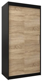 Dulap de haine 100 cm Toki (negru mat + stejar sonoma). 1064796