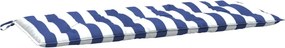 vidaXL Pernă bancă grădină, dungi albastru/alb, 120x50x7 cm, textil