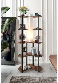 Lampadar cu rafturi 1xE27/40W/230V 150 cm negru/maro