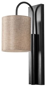 Aplică metalică cu abajur maro deschis Opviq lights Julia, negru