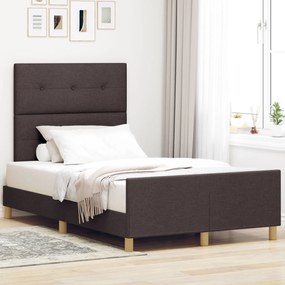 vidaXL Cadru de pat, maro închis, 120x200 cm, textil