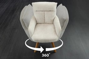 Set de 2 scaune pivotante picioare din lemn Big George sampanie