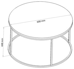 Măsuță de cafea BERLIN 60x45 cm negru/transparent