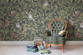 Fototapet, Backwood Birds, Albastru, Rebel Walls