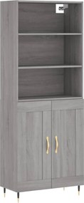 vidaXL Dulap înalt, gri sonoma, 69,5x34x180 cm, lemn compozit